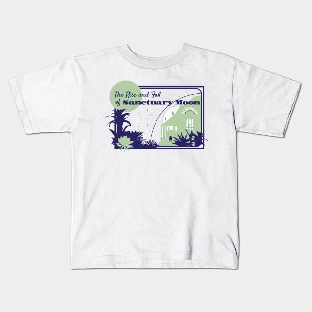 Sanctuary Moon in Blues Kids T-Shirt by King Lewis